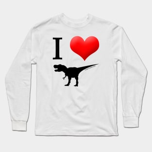 I Heart Dinos #black Long Sleeve T-Shirt